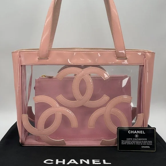 Chanel Vinyl Triple CC Clear Plastic PVC Transparent See-through Coco Tote Bag - Picture 16 of 16